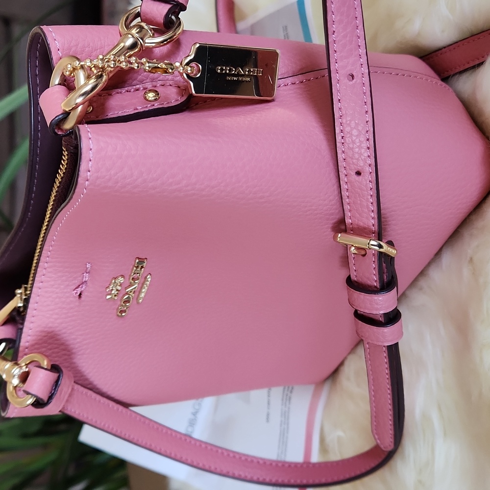 Gorgeous NWOT Coach Mini Town Bubblegum Pink Leather Bucket Crossbody Bag  💗🎁 - Picture 16 of 16